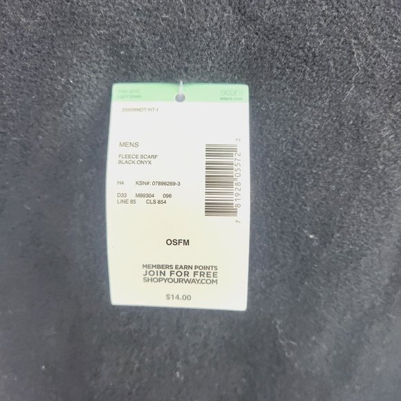 New Men's Scarf Black NordicTrack One Size - Picture 4 of 6